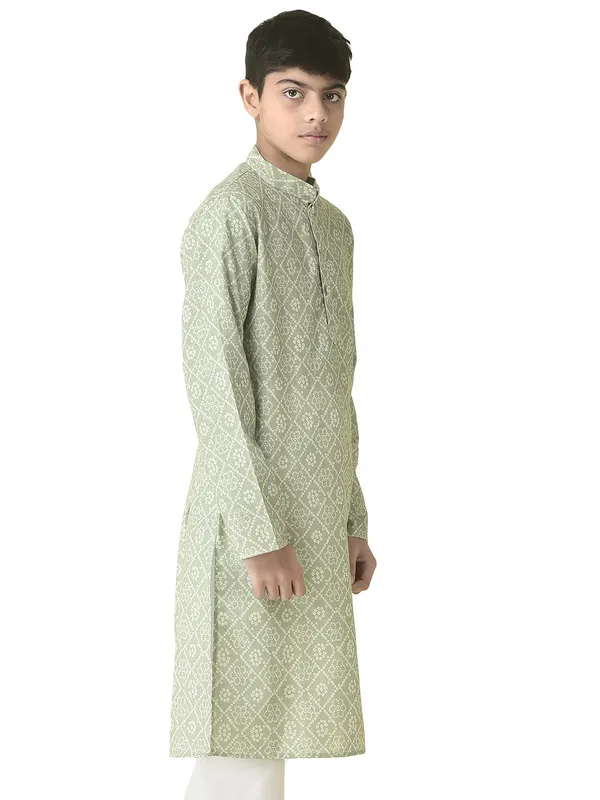 Green_Cotton_Full_Sleeve_Regular_Printed_Kurta_For_Kids