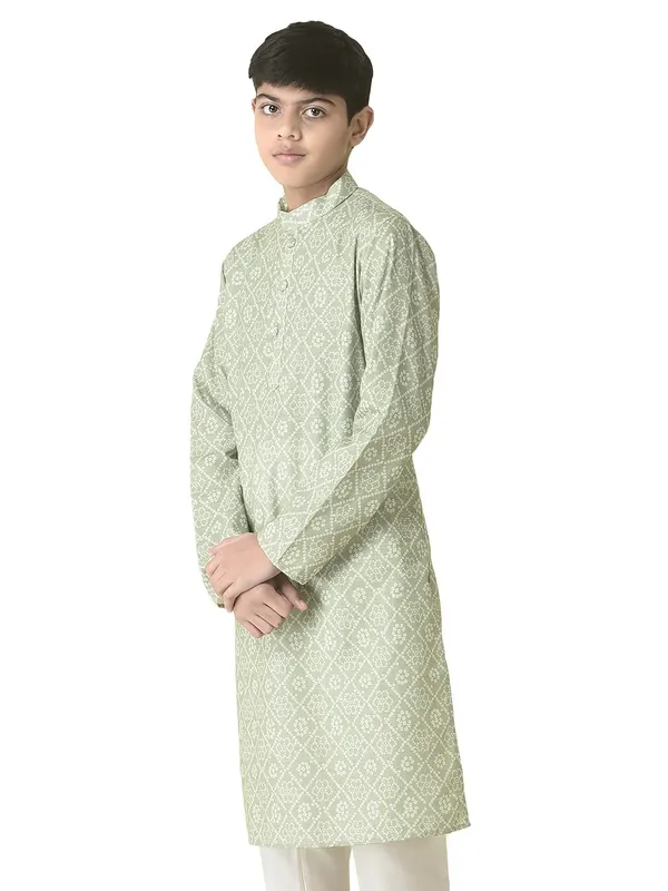 Green_Cotton_Full_Sleeve_Regular_Printed_Kurta_For_Kids