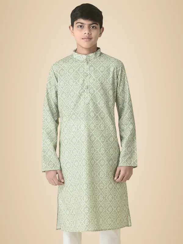 Green_Cotton_Full_Sleeve_Regular_Printed_Kurta_For_Kids