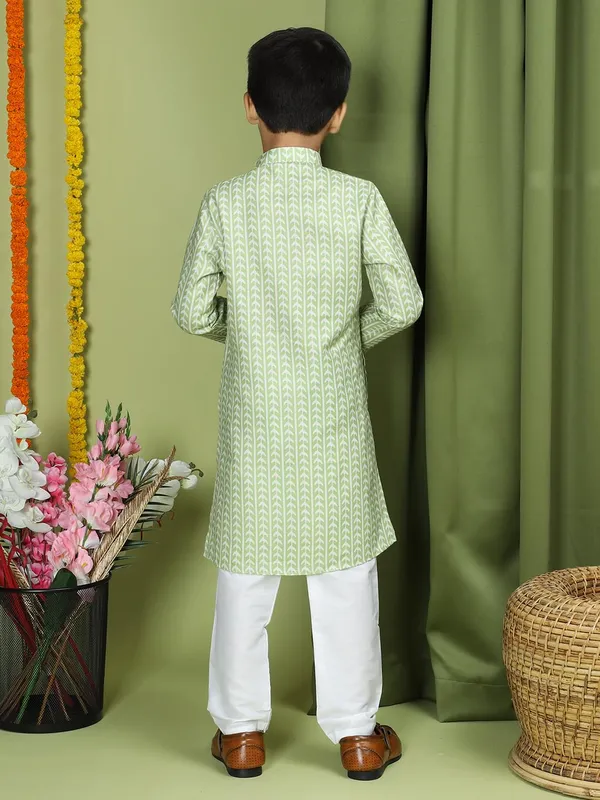 Green_Cotton_Full_Sleeve_Regular_Fit_Printed_Green_Kurta_Ͽ�_Comfortable_&_Stylish_For_Boy