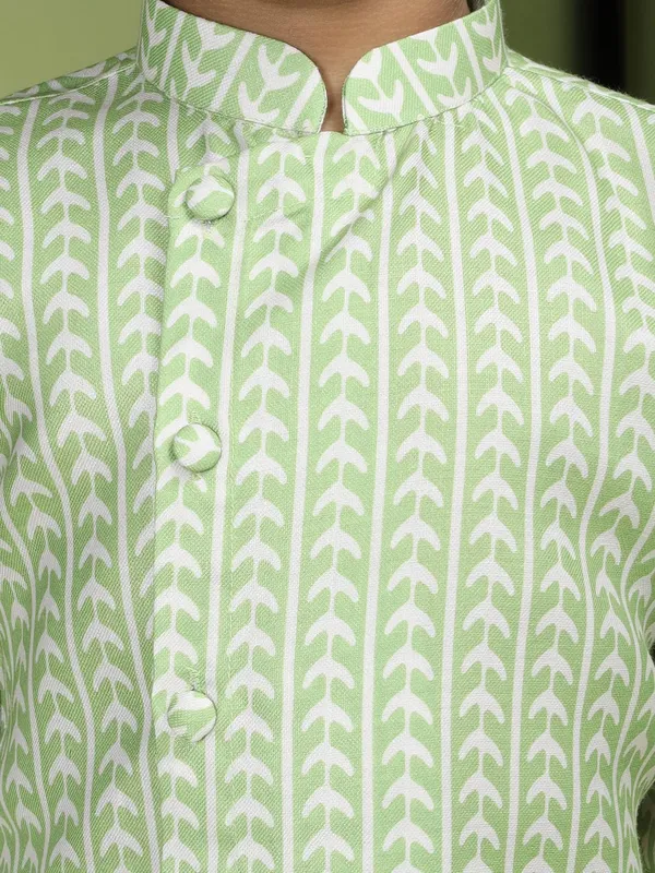 Green_Cotton_Full_Sleeve_Regular_Fit_Printed_Green_Kurta_Ͽ�_Comfortable_&_Stylish_For_Boy