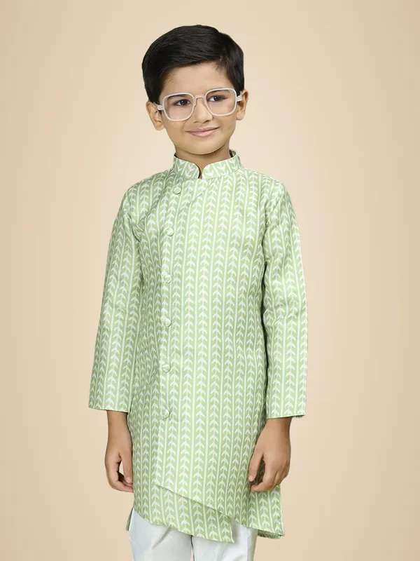 Green_Cotton_Full_Sleeve_Regular_Fit_Printed_Green_Kurta_Ͽ�_Comfortable_&_Stylish_For_Boy