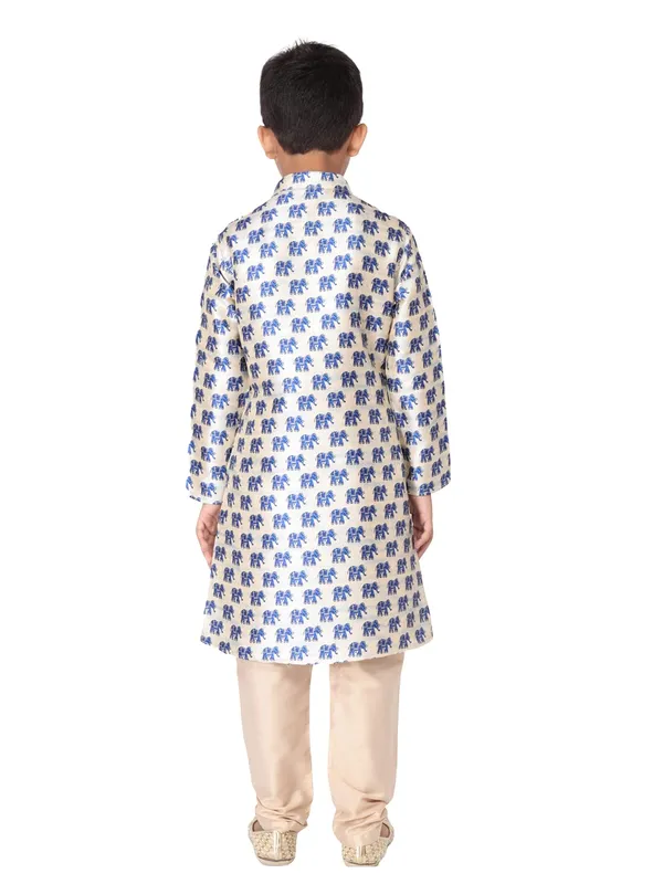 Silver_Cotton_Full_Sleeve_Regular_Fit_Printed_Kurta_Churidar_For_Kids