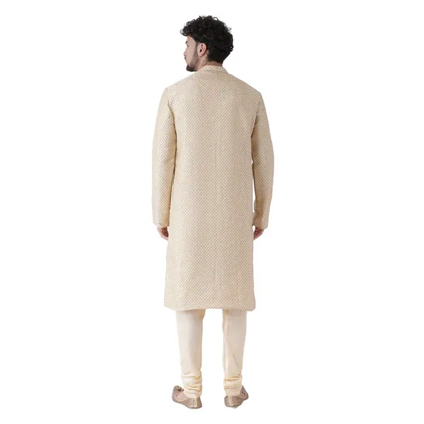 White_Jacquard_White_Full_Sleeve_Regular_Fit_Printed_Kurta_For_Men