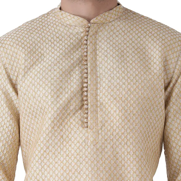 White_Jacquard_White_Full_Sleeve_Regular_Fit_Printed_Kurta_For_Men