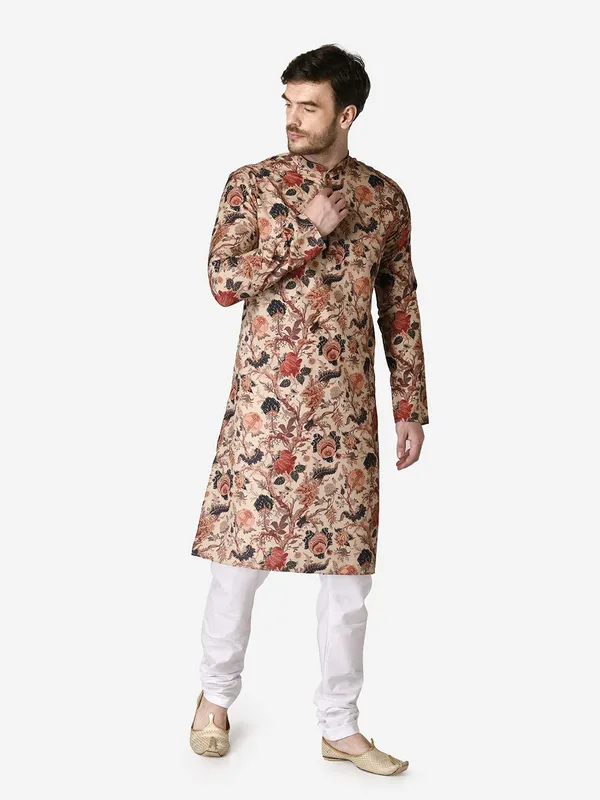 Beige_Regular_Fit_Cotton_Kurta_Ͽ�_Beige_Colour_Full_Sleeves_For_Men