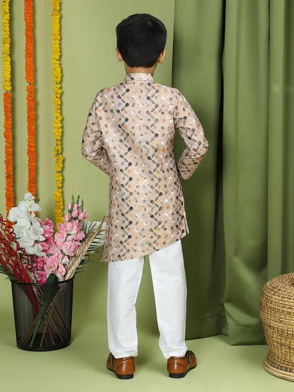 Beige_Cotton_Full_Sleeve_Regular_Fit_Printed_Beige_Kurta_For_Boy