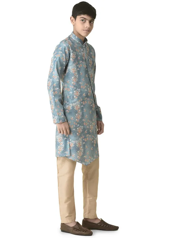 Blue_Cotton_Full_Sleeve_Regular_Printed_Kurta_For_Kids