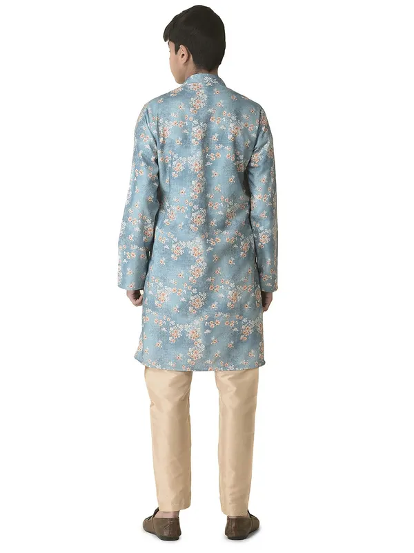 Blue_Cotton_Full_Sleeve_Regular_Printed_Kurta_For_Kids