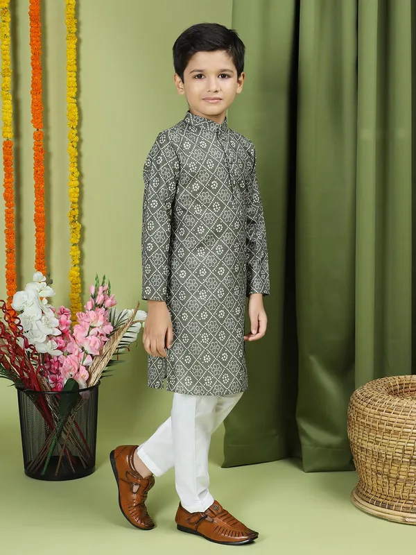 Green_Cotton_Full_Sleeve_Regular_Fit_Printed_Green_Kurta_For_Boy