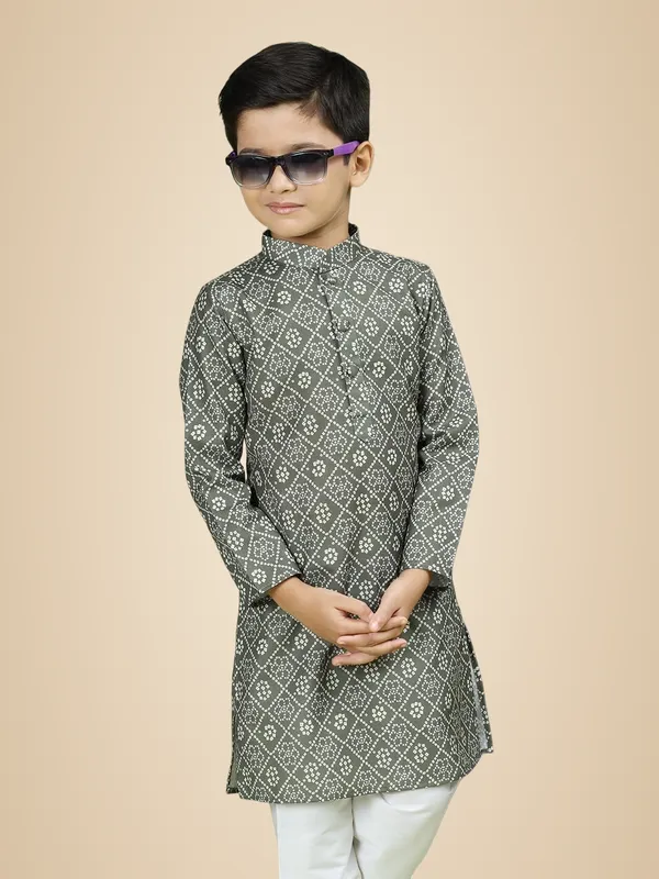 Green_Cotton_Full_Sleeve_Regular_Fit_Printed_Green_Kurta_For_Boy