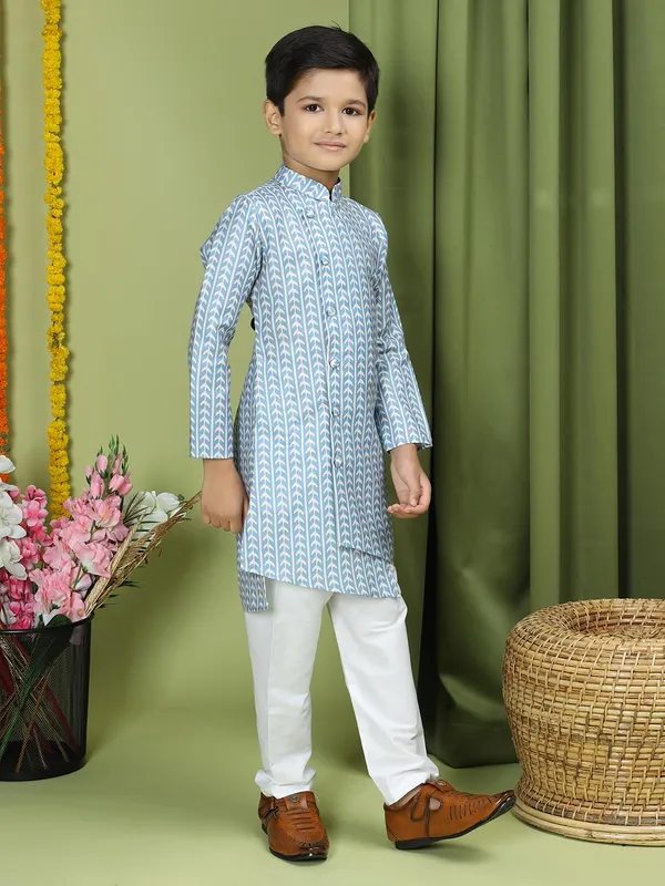 Blue_Cotton_Full_Sleeve_Regular_Fit_Printed_Blue_Kurta_For_Boy