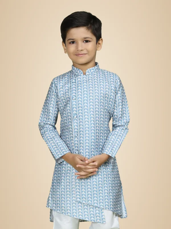 Blue_Cotton_Full_Sleeve_Regular_Fit_Printed_Blue_Kurta_For_Boy