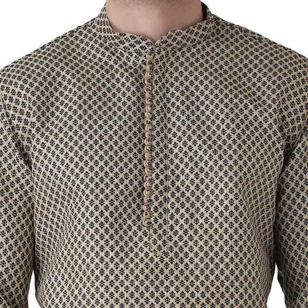 Black_Jacquard_White_Full_Sleeve_Regular_Fit_Printed_Kurta_For_Men
