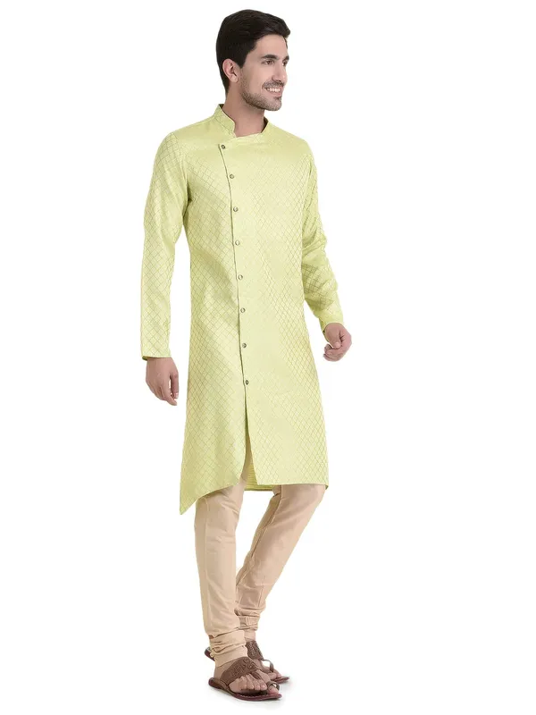 Multicolour_Cotton_Grey_Full_Sleeve_Regular_Fit_Printed_Kurta_For_Men