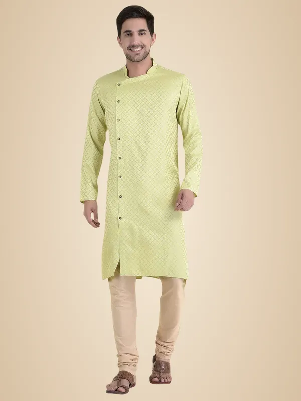 Multicolour_Cotton_Grey_Full_Sleeve_Regular_Fit_Printed_Kurta_For_Men