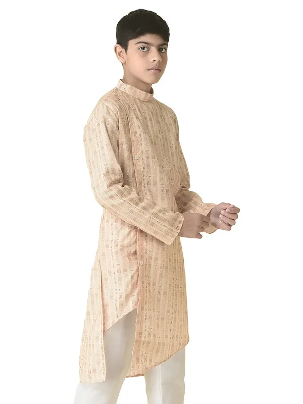 Yellow_Cotton_Full_Sleeve_Regular_Printed_Kurta_For_Kids