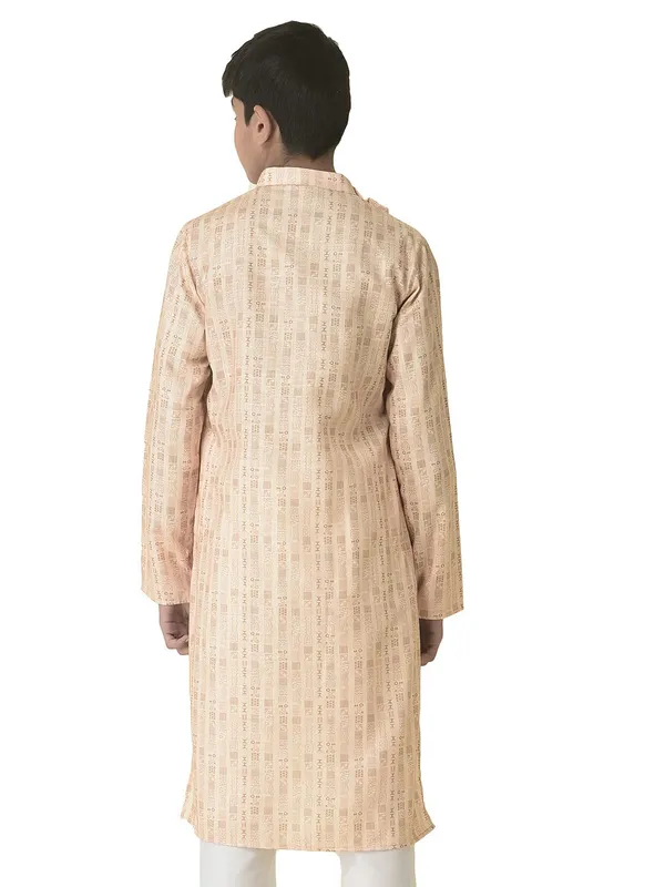 Yellow_Cotton_Full_Sleeve_Regular_Printed_Kurta_For_Kids