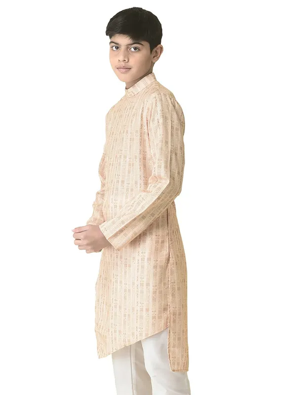 Yellow_Cotton_Full_Sleeve_Regular_Printed_Kurta_For_Kids