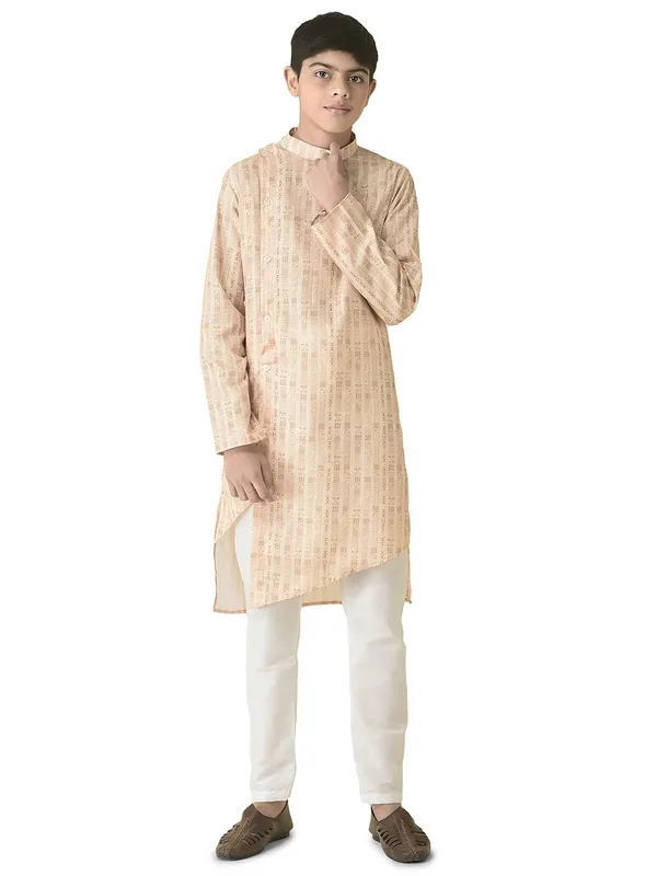 Yellow_Cotton_Full_Sleeve_Regular_Printed_Kurta_For_Kids