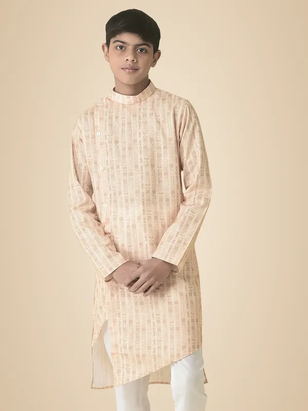 Yellow_Cotton_Full_Sleeve_Regular_Printed_Kurta_For_Kids