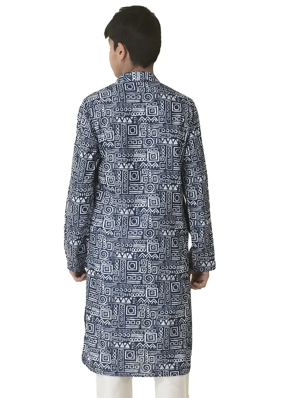 Blue_Cotton_Full_Sleeve_Regular_Printed_Kurta_For_Kids