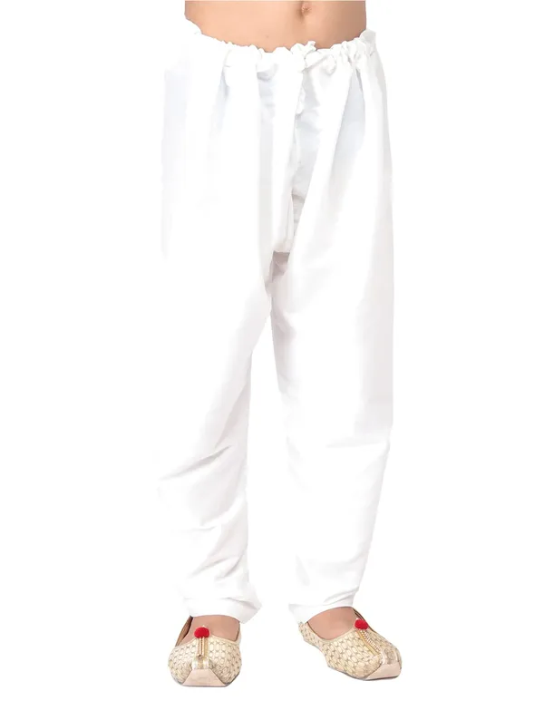 White_Cotton_Regular_Plain_Churidar_For_Kids