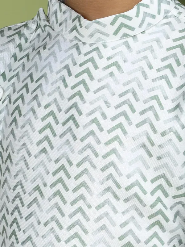 Green_Cotton_Full_Sleeve_Regular_Fit_Printed_Green_Kurta_Churidar_Set_For_Boy