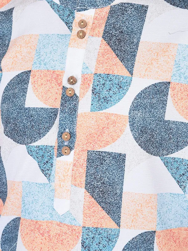 Orange_Cotton_Full_Sleeve_Regular_Printed_Kurta_For_Kids