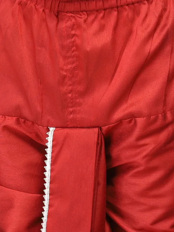 Red_Cotton_Regular_Plain_Dhoti_For_Kids