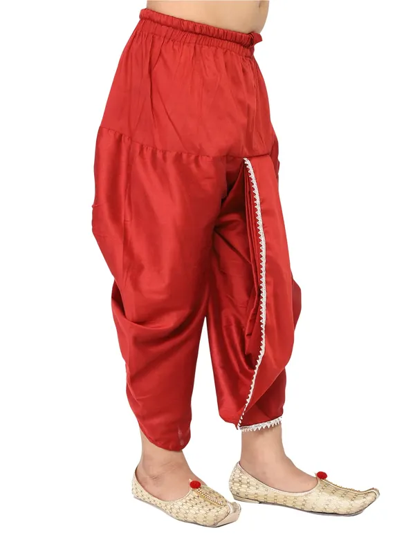Red_Cotton_Regular_Plain_Dhoti_For_Kids