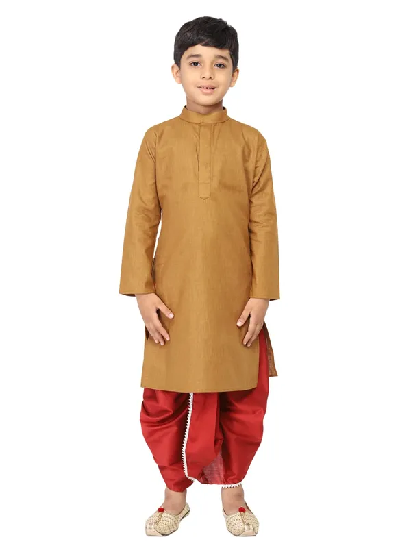 Red_Cotton_Regular_Plain_Dhoti_For_Kids