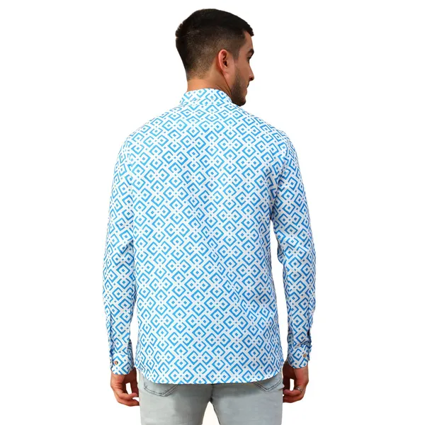 Blue_Cotton_Full_Sleeve_Regular_Fit_Printed_Short_Kurta_For_Men