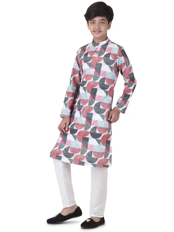 Red_Cotton_Full_Sleeve_Regular_Printed_Kurta_For_Kids