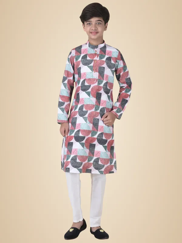 Red_Cotton_Full_Sleeve_Regular_Printed_Kurta_For_Kids
