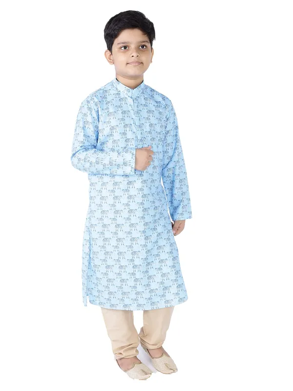 Blue_Cotton_Full_Sleeve_Regular_Fit_Printed_Kurta_For_Kids