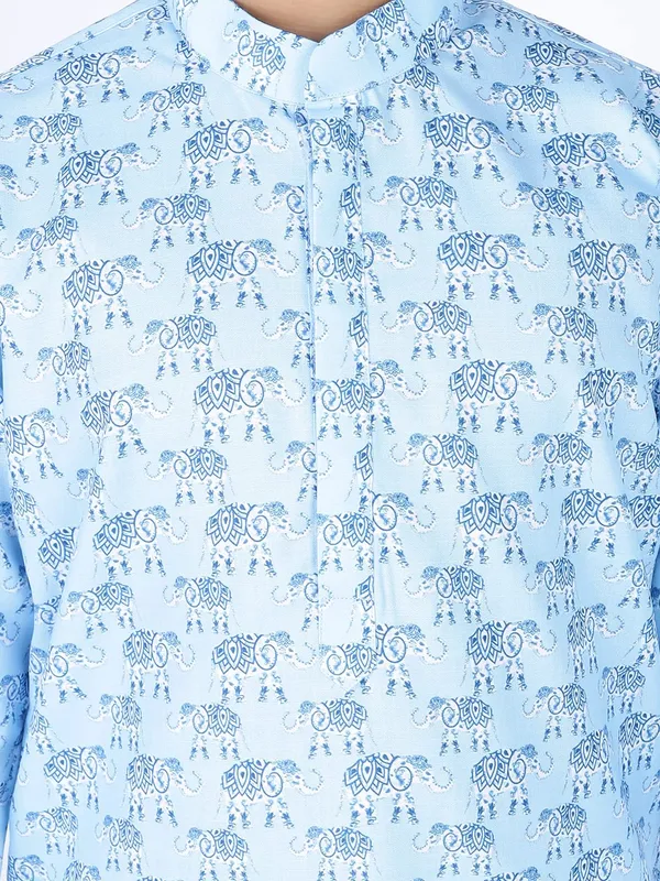Blue_Cotton_Full_Sleeve_Regular_Fit_Printed_Kurta_For_Kids