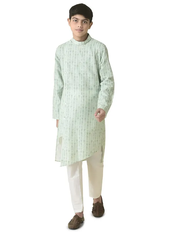Green_Cotton_Full_Sleeve_Regular_Printed_Kurta_For_Kids