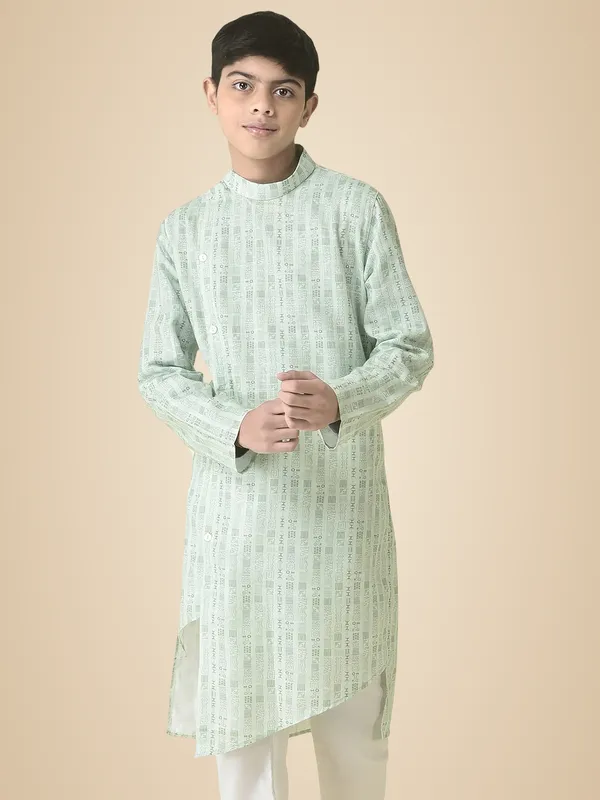Green_Cotton_Full_Sleeve_Regular_Printed_Kurta_For_Kids