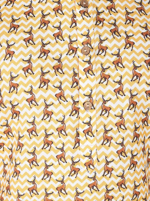 Yellow_Cotton_Full_Sleeve_Regular_Fit_Printed_Kurta_For_Kids