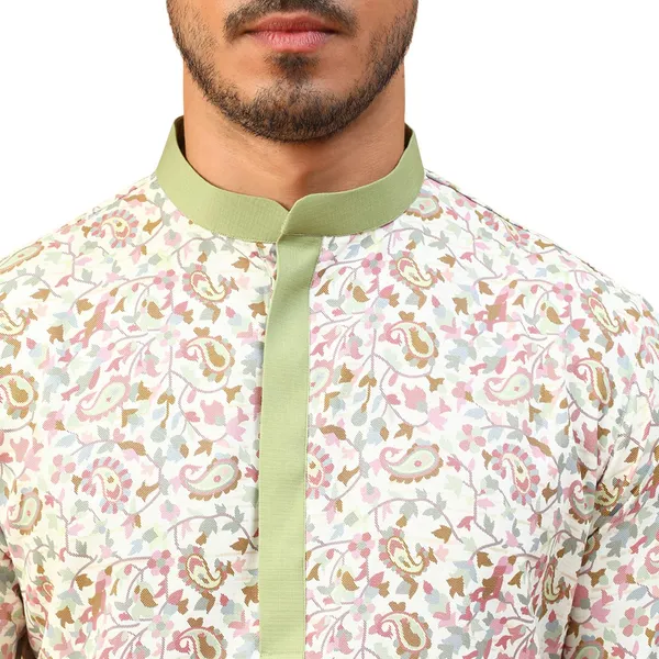Cream_Cotton_Full_Sleeves_Regular_Kurta_Set_For_Men