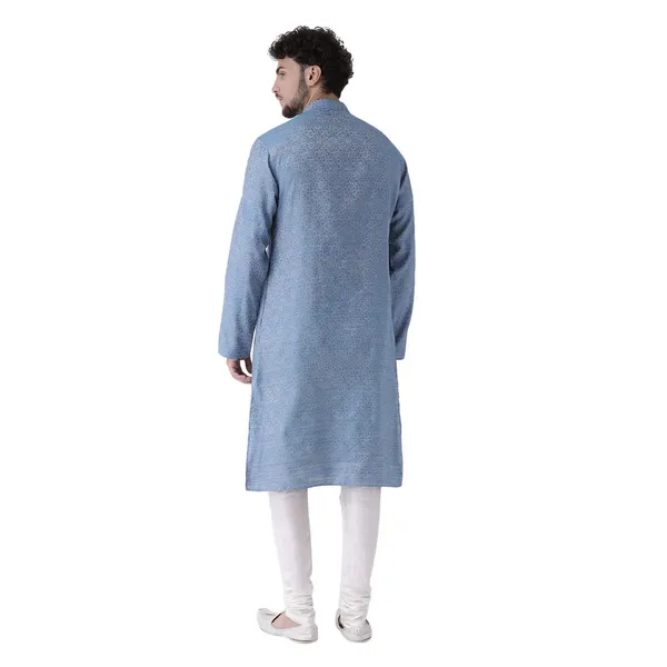 Blue_Silk_Blend_White_Full_Sleeve_Regular_Fit_Printed_Kurta_For_Men