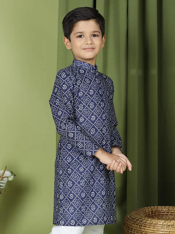 Blue_Cotton_Full_Sleeve_Regular_Fit_Printed_Blue_Kurta_For_Boy