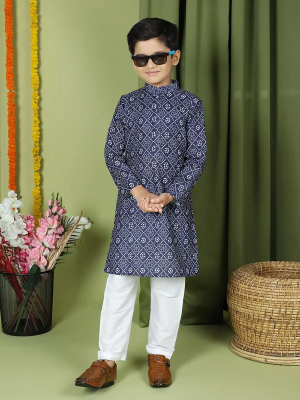 Blue_Cotton_Full_Sleeve_Regular_Fit_Printed_Blue_Kurta_For_Boy