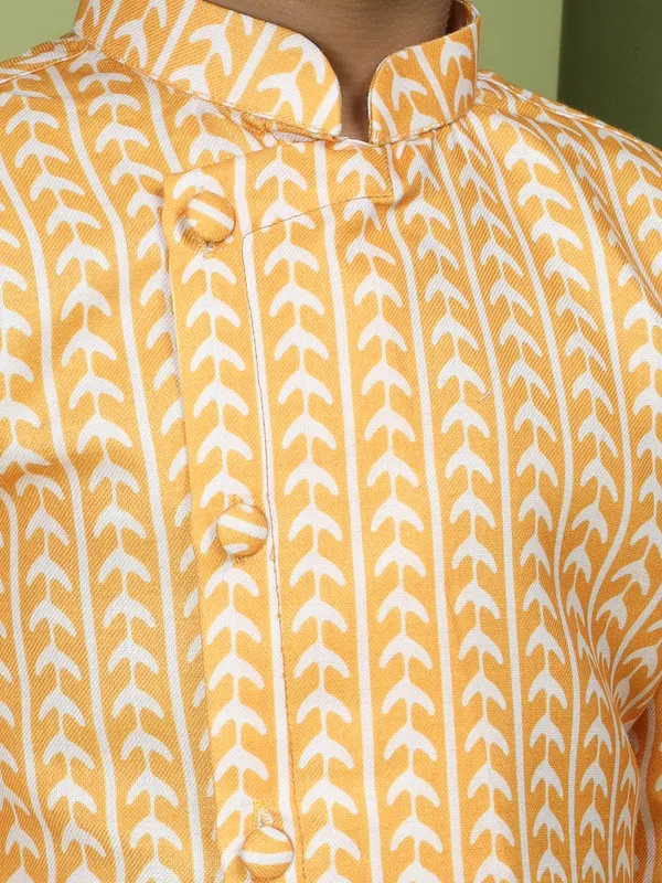 Yellow_Cotton_Full_Sleeve_Regular_Fit_Printed_Yellow_Kurta_For_Boy
