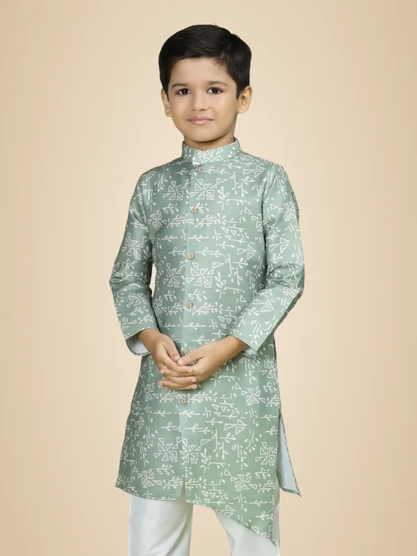 Blue_Cotton_Full_Sleeve_Regular_Fit_Printed_Green_Kurta_For_Boy
