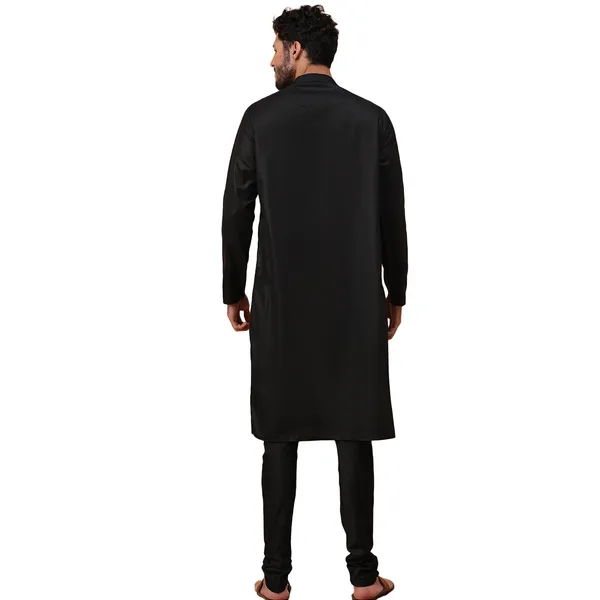 Black_Jacquard_Full_Sleeve_Regular_Fit_Printed_Kurta_For_Men