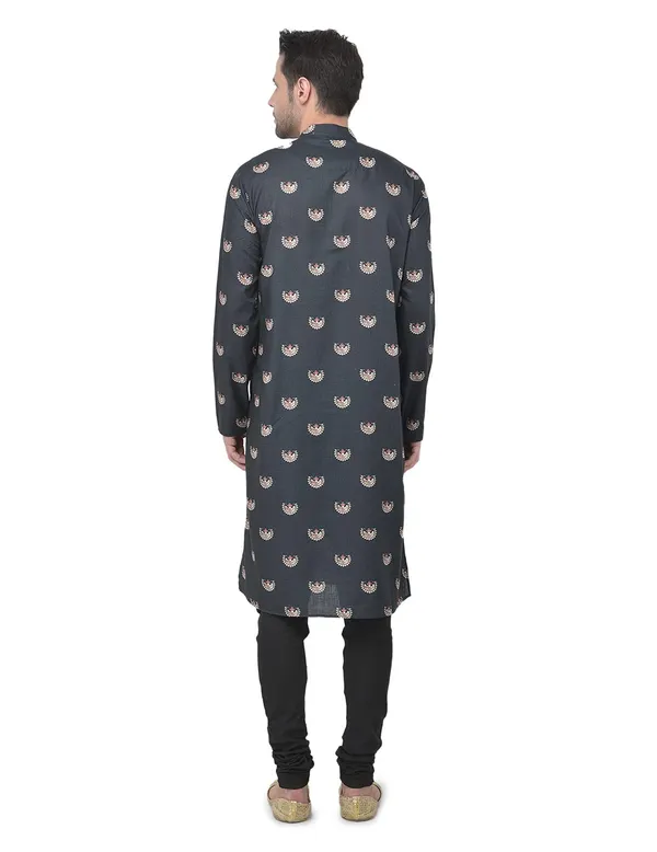 Black_Cotton_Black_Full_Sleeve_Regular_Printed_Kurta_For_Men
