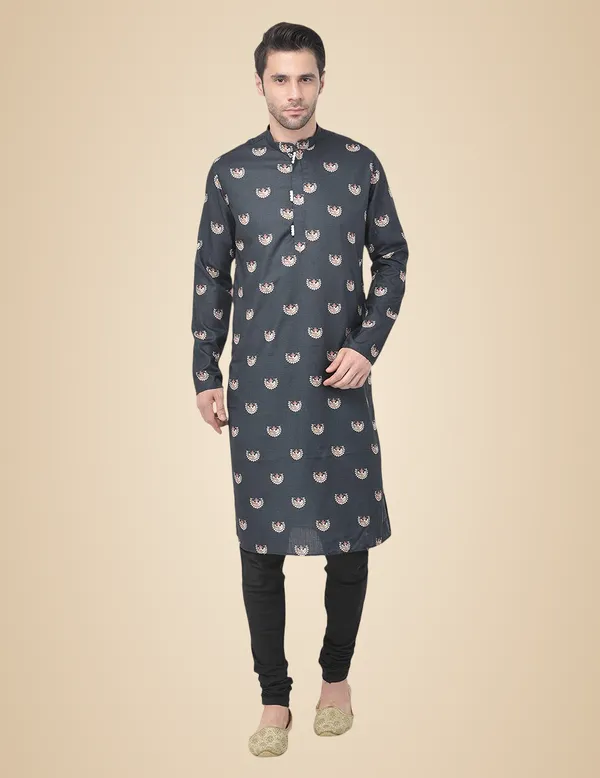 Black_Cotton_Black_Full_Sleeve_Regular_Printed_Kurta_For_Men