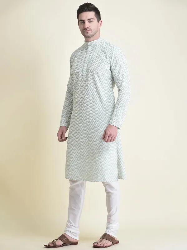 Multicolour_Cotton_Full_Sleeve_Regular_Fit_Chikankari_Embroidery_Kurta_Set_For_Men